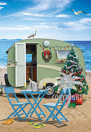 Caravan Christmas holiday by the sea