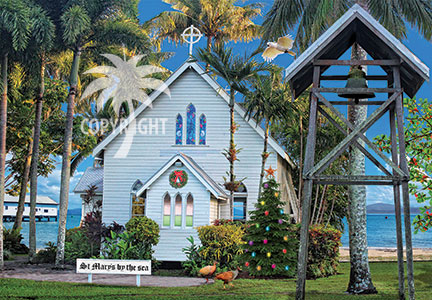 christmas church by the sea